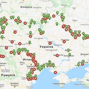 Інтерактивна мапа пропускних пунктів на кордоні України